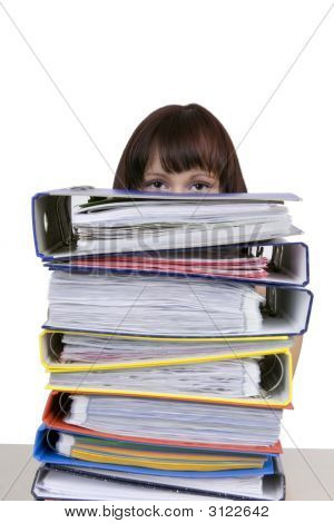 Woman And Folders