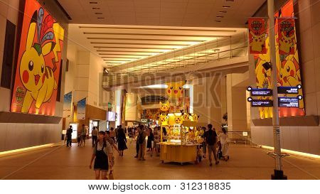 Yokohama, Japan - August 09, 2017: Pikachu Outbreak! 2017. A Real-world Event Organized By The Pokém