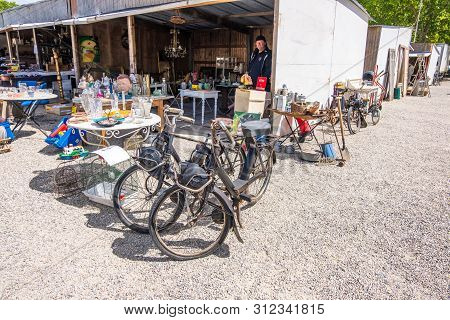 Bordeaux, France - May 5, 2019: Famous Bordeaux Flea Market Marche Aux Puces In Historic Centre Of B