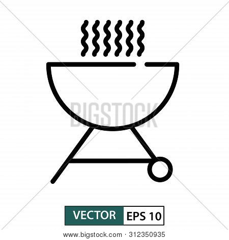 Flat Barbaque Icon. Line Style. Vector Illustration Eps 10