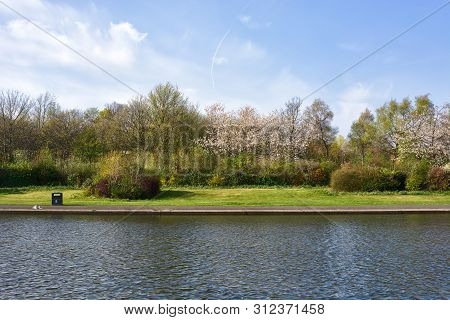 Pond In Alexandra Park In Springtime, Glasgow, Scotland, Uk