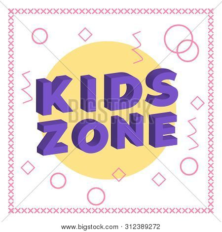 Kids Zone Cartoon. Children Playground, Game Area. Zone Playground Vector