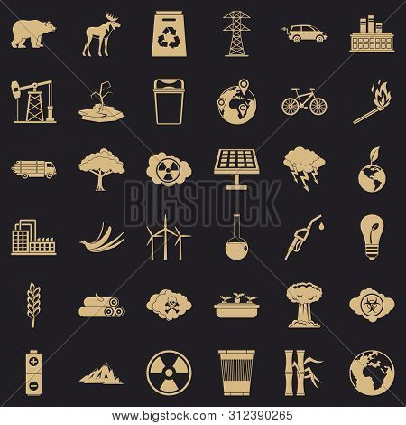 Our Ecology Icons Set. Simple Style Of 36 Our Ecology Icons For Web For Any Design
