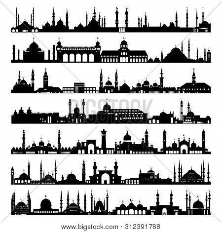 Set Of Mosques, Vector Icons. Symbol. A Simple Set Of Illustrations, Editable Icons, Can Be Used In 