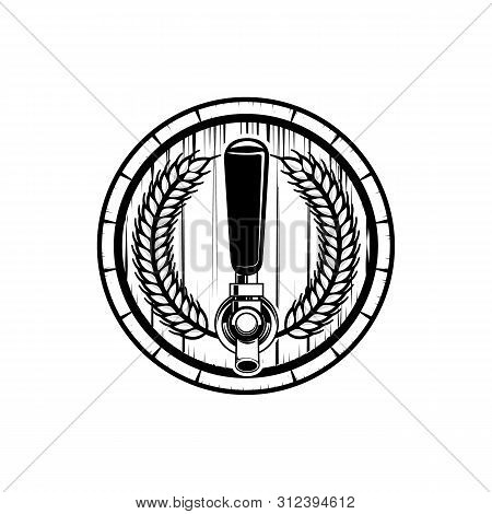 Craft Beer, Draft Tap, Barrel Of Beer Logo Graphic.