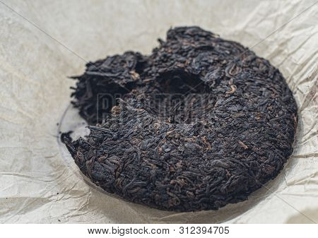 Shu Puerh Chinese Fermented Black Tea, Macro Photo