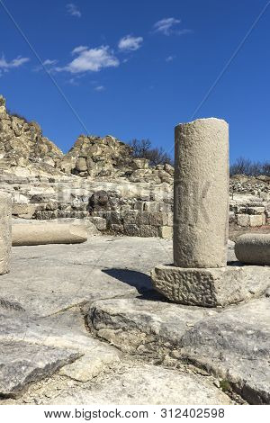 Perperikon, Bulgaria - March 17, 2019: Ruins Of Ancient Sanctuary City Of Perperikon, Kardzhali Regi