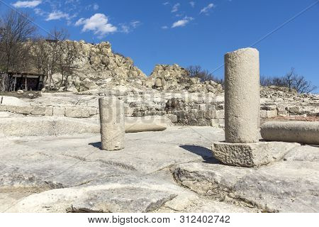 Perperikon, Bulgaria - March 17, 2019: Ruins Of Ancient Sanctuary City Of Perperikon, Kardzhali Regi