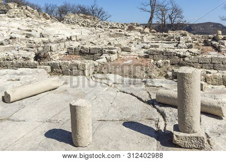 Perperikon, Bulgaria - March 17, 2019: Ruins Of Ancient Sanctuary City Of Perperikon, Kardzhali Regi