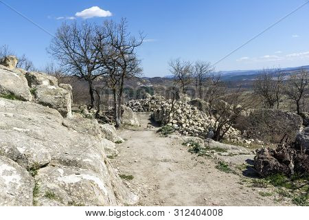 Perperikon, Bulgaria - March 17, 2019: Ruins Of Ancient Sanctuary City Of Perperikon, Kardzhali Regi