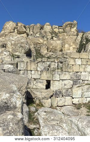 Perperikon, Bulgaria - March 17, 2019: Ruins Of Ancient Sanctuary City Of Perperikon, Kardzhali Regi