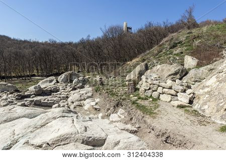 Perperikon, Bulgaria - March 17, 2019: Ruins Of Ancient Sanctuary City Of Perperikon, Kardzhali Regi