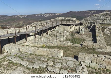 Perperikon, Bulgaria - March 17, 2019: Ruins Of Ancient Sanctuary City Of Perperikon, Kardzhali Regi