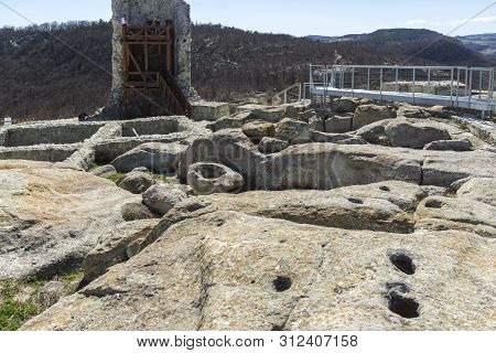 Perperikon, Bulgaria - March 17, 2019: Ruins Of Ancient Sanctuary City Of Perperikon, Kardzhali Regi