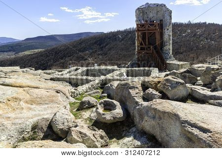 Perperikon, Bulgaria - March 17, 2019: Ruins Of Ancient Sanctuary City Of Perperikon, Kardzhali Regi