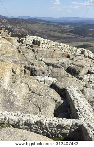 Perperikon, Bulgaria - March 17, 2019: Ruins Of Ancient Sanctuary City Of Perperikon, Kardzhali Regi