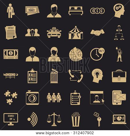 Conformity In Work Icons Set. Simple Style Of 36 Conformity In Work Icons For Web For Any Design