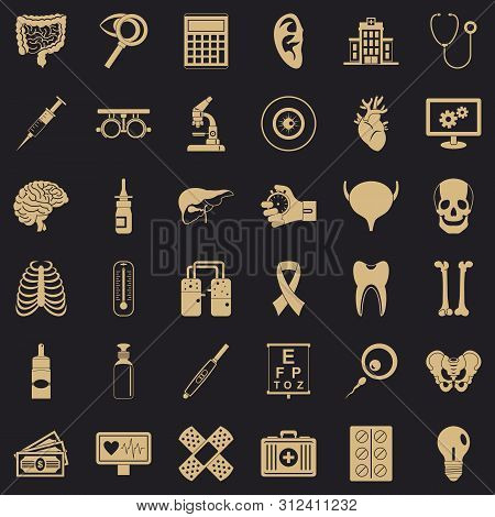 Computer Diagnostic Icons Set. Simple Style Of 36 Computer Diagnostic Icons For Web For Any Design