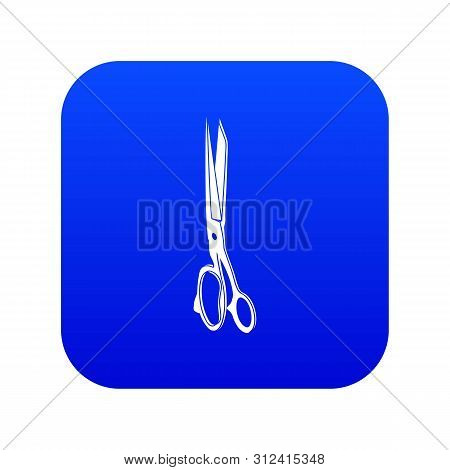 Big Medical Scissors Icon Blue Isolated On White Background