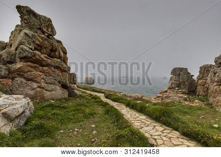 Plougrescant Pink Granite Coast Bretagne Park And Mountains Coast Of Armor