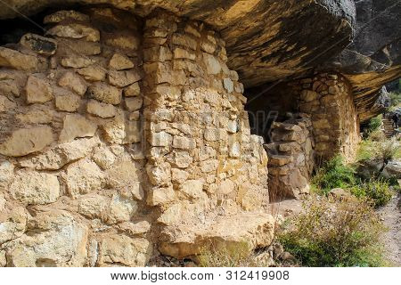 Native American Mountain Side Dwelling In Walnut Canyon National Monument In Flagstaff Arizona