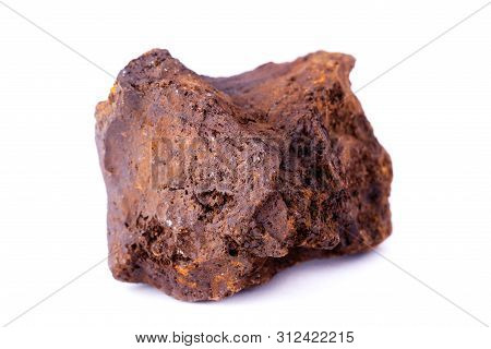 Macro Mineral Siderite Stone On A White Background