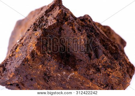Macro Mineral Siderite Stone On A White Background