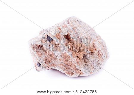 Macro Stone Mineral Magnetite On A White Background