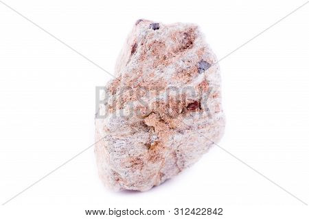 Macro Stone Mineral Magnetite On A White Background