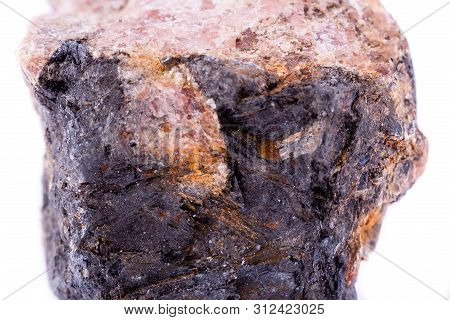 Macro Mineral Andalusite Stone On A White Background