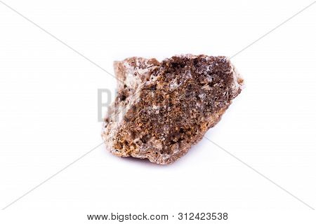 Macro Mineral Stone Wulfenite On A White Background