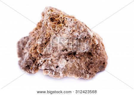 Macro Mineral Stone Wulfenite On A White Background