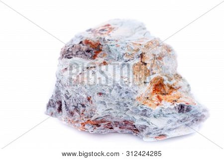 Macro Mineral Stone Copper On White Background