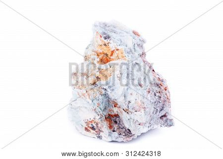 Macro Mineral Stone Copper On White Background