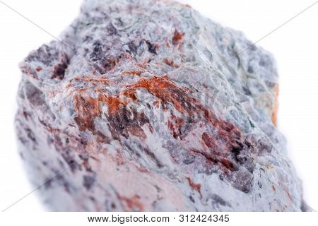 Macro Mineral Stone Copper On White Background