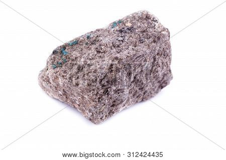 Macro Mineral Stone Barite On A White Background