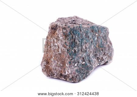 Macro Mineral Stone Barite On A White Background