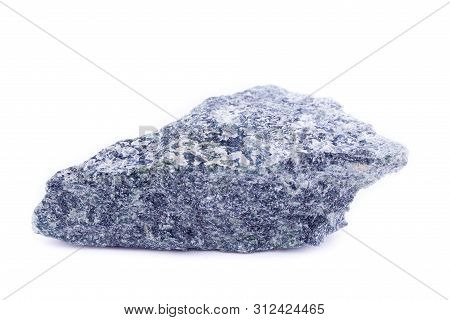 Macro Mineral Stone Dumortierite On White Background