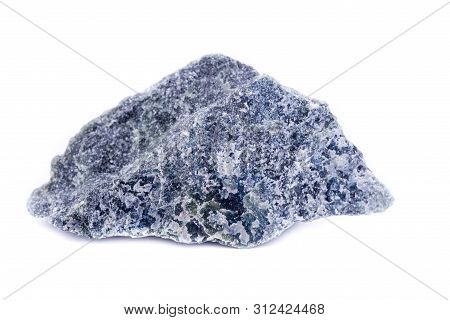 Macro Mineral Stone Dumortierite On White Background