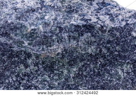 Macro Mineral Stone Dumortierite On White Background