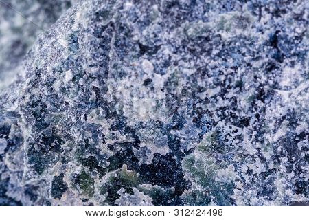 Macro Mineral Stone Dumortierite On White Background