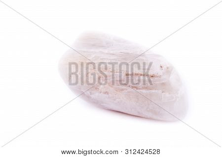 Macro Mineral Stone Moonstone Isolated On White Background