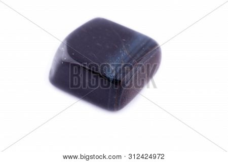 Macro Mineral Stone Falcon Eye On White Background