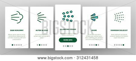 Water, Steam, Liquid Spray Onboarding Mobile App Page Screen. Letting Water, Air Through Pulverizer.