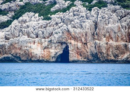The Ruins Of The City Of Mira, Kekova, An Ancient Megalithic City Destroyed By An Earthquake.