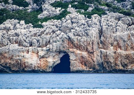 The Ruins Of The City Of Mira, Kekova, An Ancient Megalithic City Destroyed By An Earthquake.