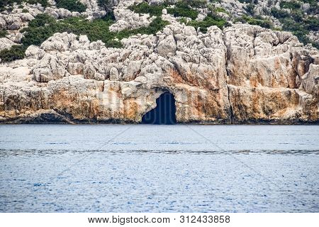 The Ruins Of The City Of Mira, Kekova, An Ancient Megalithic City Destroyed By An Earthquake.