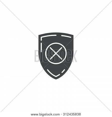 Blocked Security Shield Vector Icon Isolated On White Background