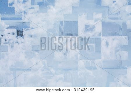 Texture Of Ice In Frozen Lake At Lake Bikal, Russia