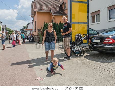 Kirchheimbolanden,rheinland-pfalz, Germany-06 23 2019: Watching Festive Parade On Streets Of German 
